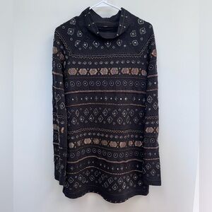 Free People Black Full Beaded Long Sleeve Dress